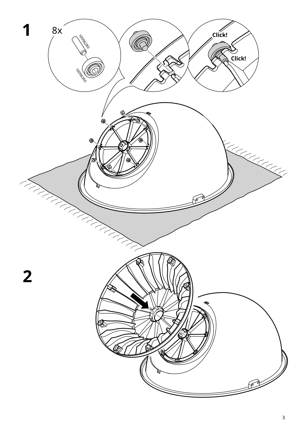 Assembly instructions for IKEA Ikea ps loemsk swivel chair white red | Page 3 - IKEA IKEA PS LÖMSK swivel chair 104.071.36