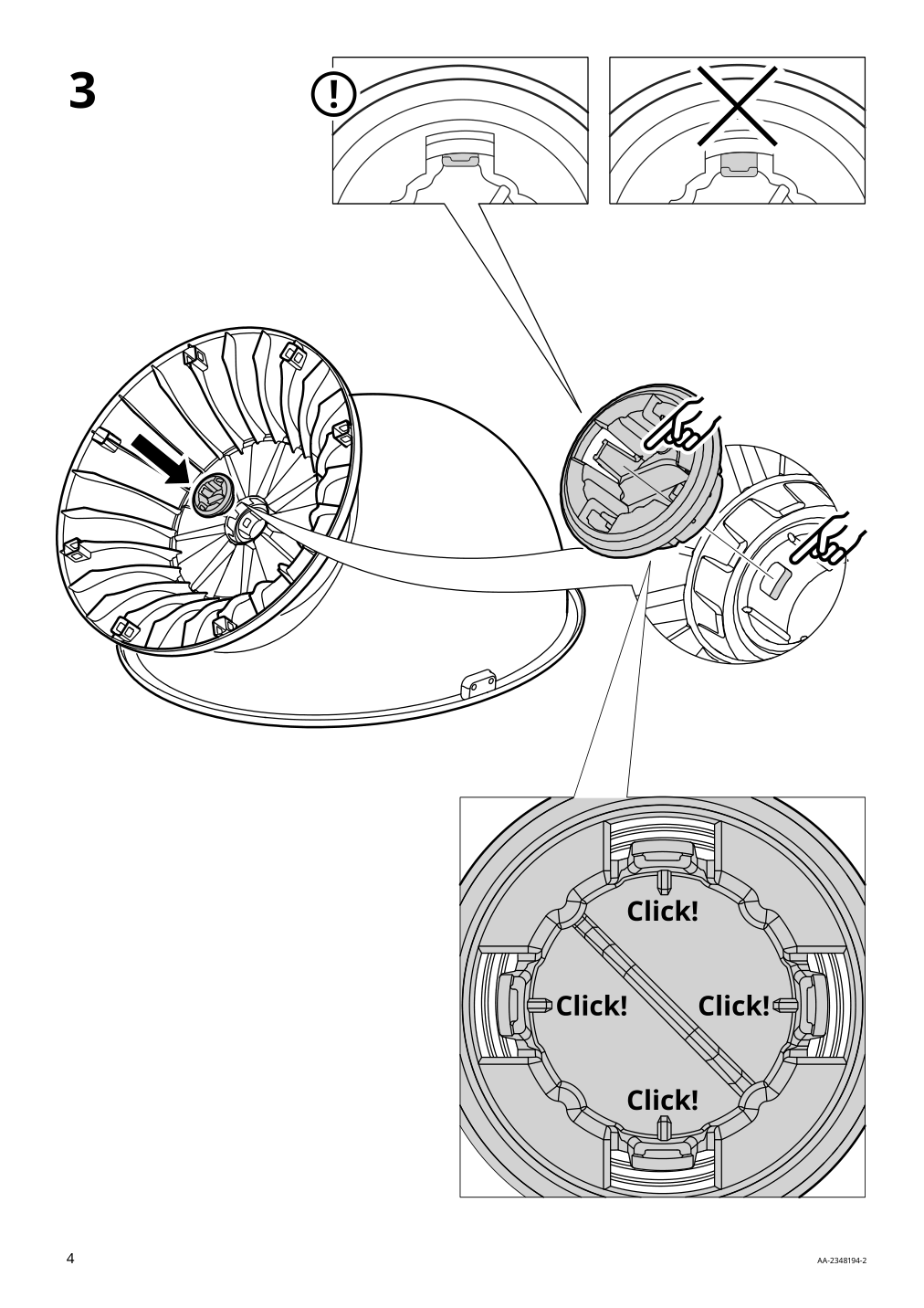 Assembly instructions for IKEA Ikea ps loemsk swivel chair white red | Page 4 - IKEA IKEA PS LÖMSK swivel chair 104.071.36