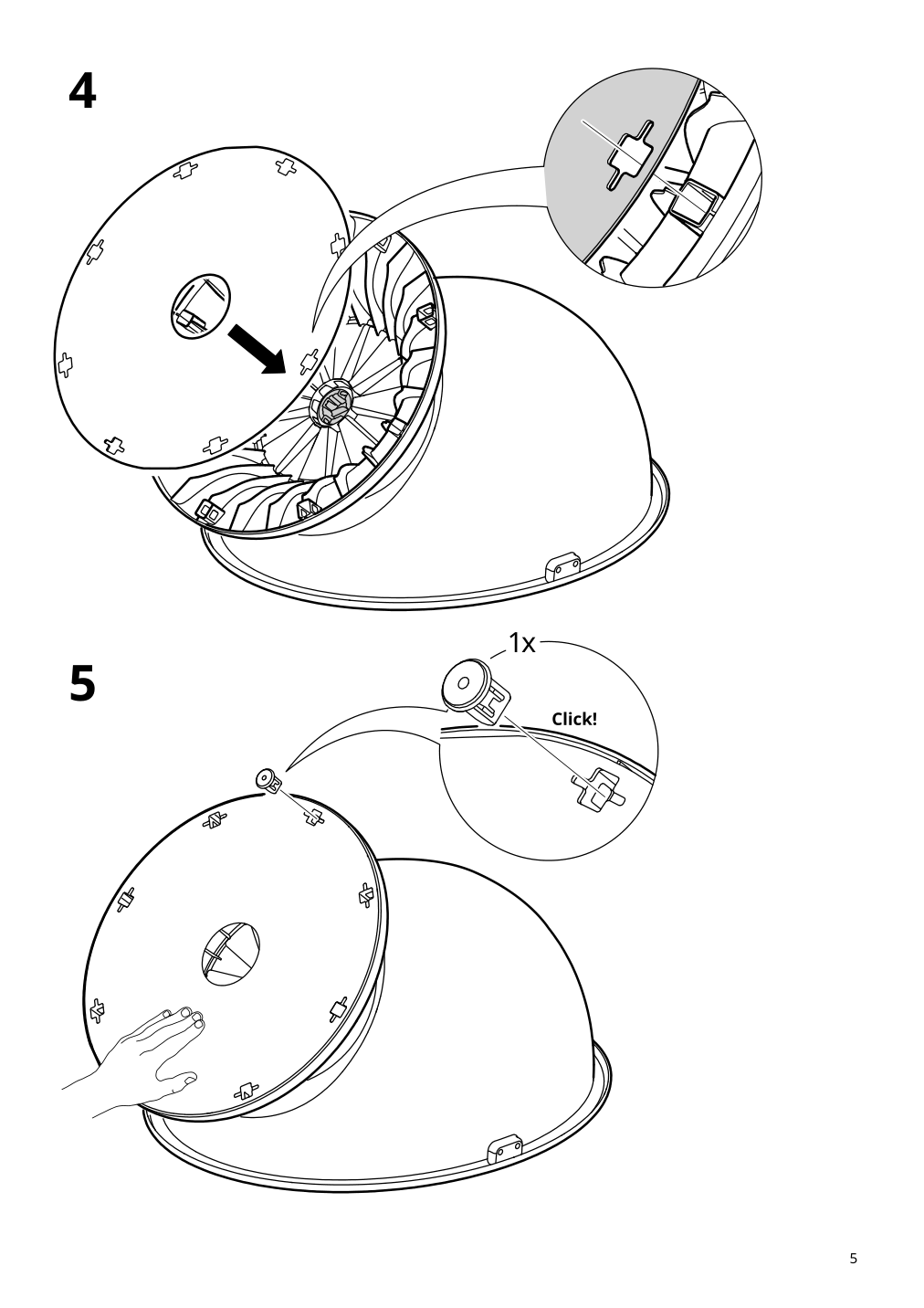 Assembly instructions for IKEA Ikea ps loemsk swivel chair white red | Page 5 - IKEA IKEA PS LÖMSK swivel chair 104.071.36