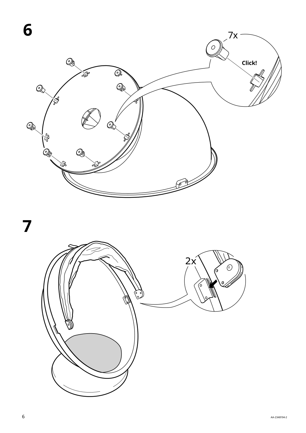 Assembly instructions for IKEA Ikea ps loemsk swivel chair white red | Page 6 - IKEA IKEA PS LÖMSK swivel chair 104.071.36