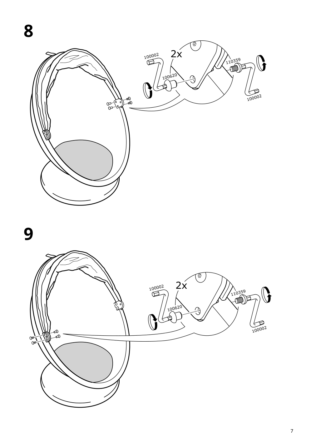 Assembly instructions for IKEA Ikea ps loemsk swivel chair white red | Page 7 - IKEA IKEA PS LÖMSK swivel chair 104.071.36