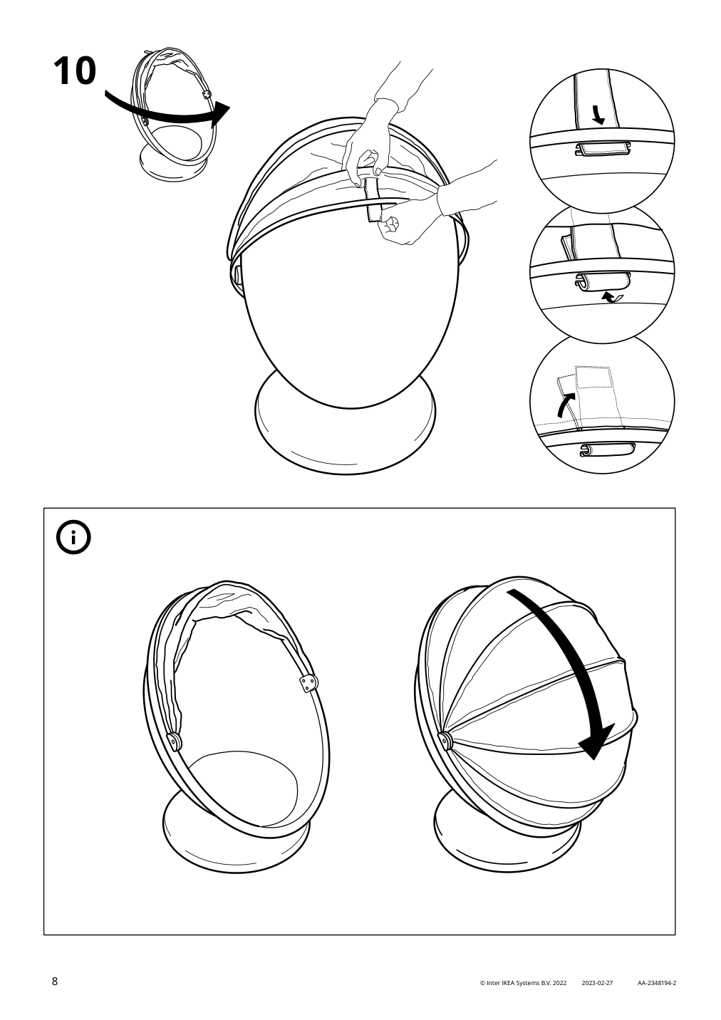 Assembly instructions for IKEA Ikea ps loemsk swivel chair white red | Page 8 - IKEA IKEA PS LÖMSK swivel chair 104.071.36