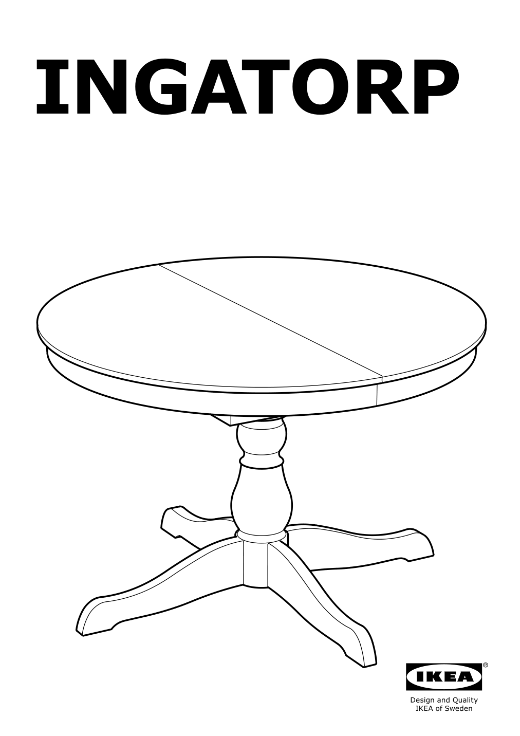 Assembly instructions for IKEA Ingatorp extendable table white | Page 1 - IKEA INGATORP / DANDERYD table and 4 chairs 994.839.52