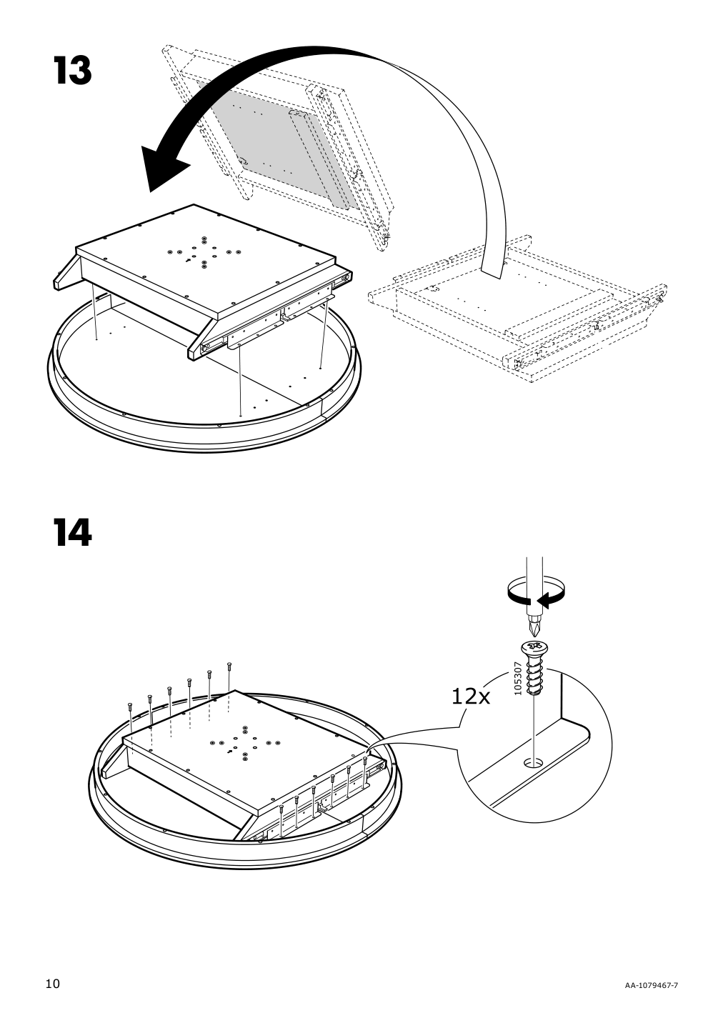 Assembly instructions for IKEA Ingatorp extendable table white | Page 10 - IKEA INGATORP / DANDERYD table and 4 chairs 994.839.52