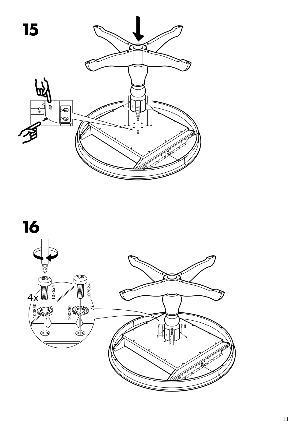 Assembly instructions for IKEA Ingatorp extendable table black | Page 11 - IKEA INGATORP / INGOLF table and 6 chairs 494.833.08