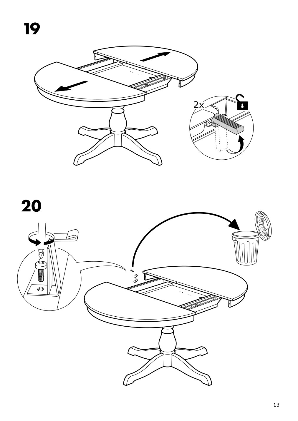 Assembly instructions for IKEA Ingatorp extendable table black | Page 13 - IKEA INGATORP / INGOLF table and 6 chairs 494.833.08