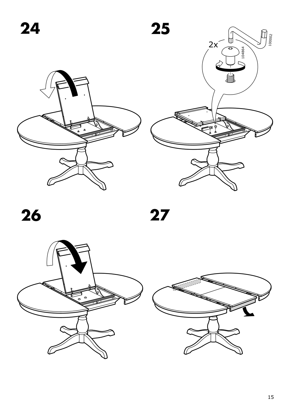 Assembly instructions for IKEA Ingatorp extendable table black | Page 15 - IKEA INGATORP / INGOLF table and 6 chairs 494.833.08