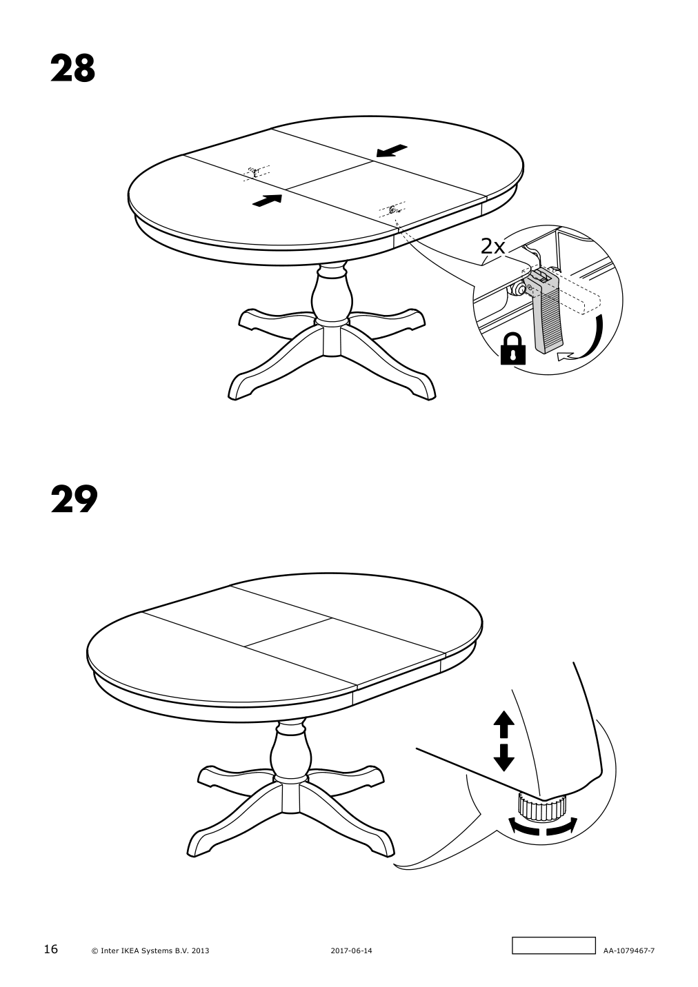 Assembly instructions for IKEA Ingatorp extendable table black | Page 16 - IKEA INGATORP / INGOLF table and 6 chairs 494.833.08