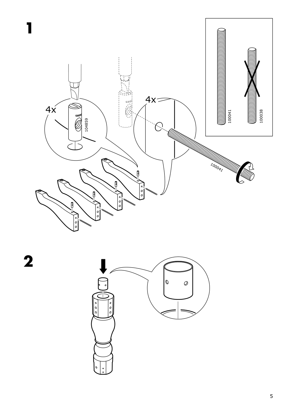 Assembly instructions for IKEA Ingatorp extendable table white | Page 5 - IKEA INGATORP / DANDERYD table and 4 chairs 994.839.52