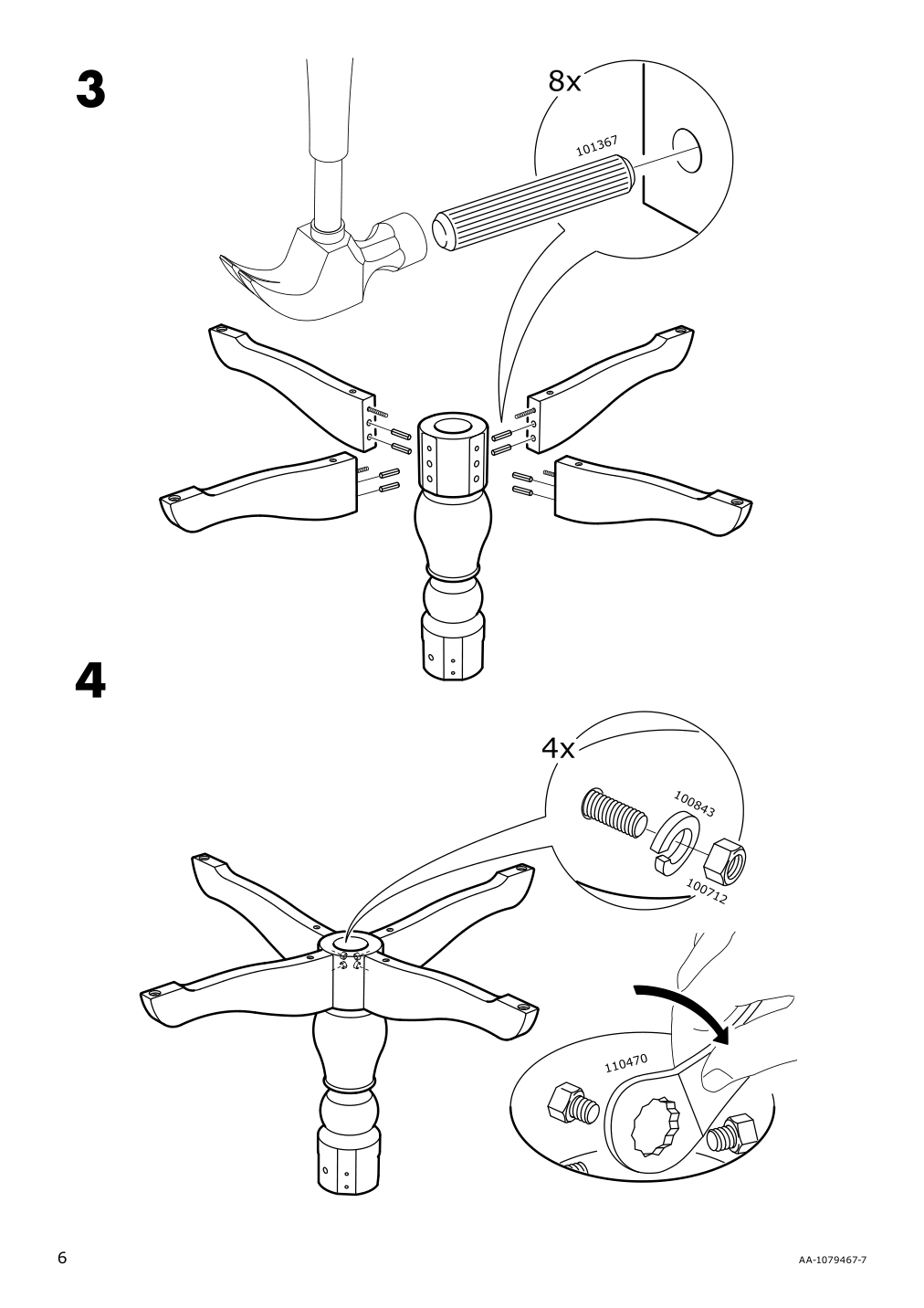 Assembly instructions for IKEA Ingatorp extendable table white | Page 6 - IKEA INGATORP / DANDERYD table and 4 chairs 994.839.52