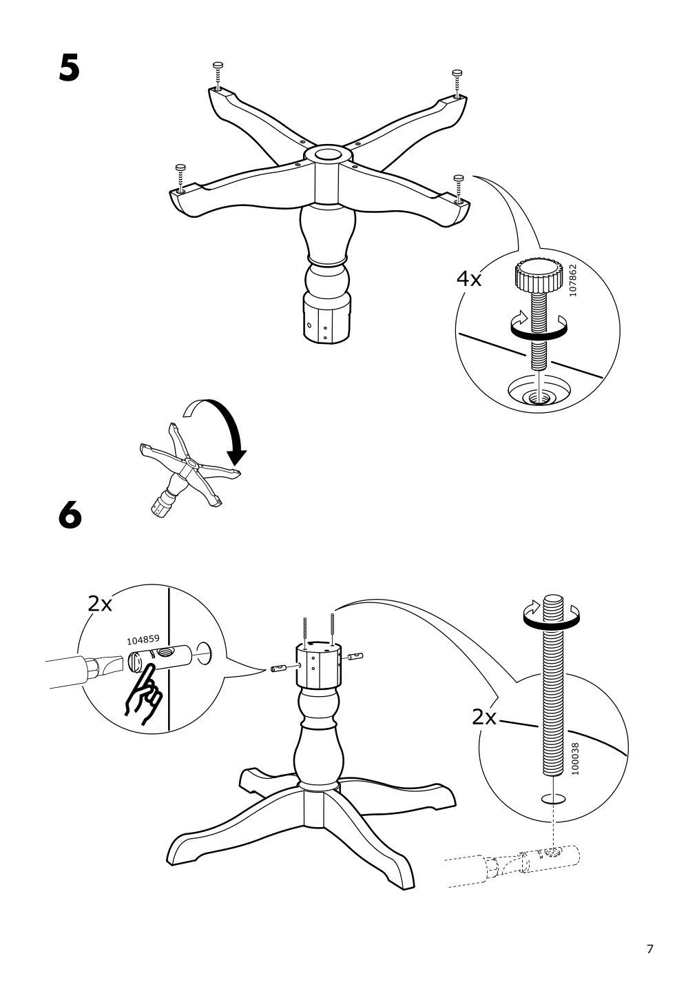 Assembly instructions for IKEA Ingatorp extendable table white | Page 7 - IKEA INGATORP / INGOLF table and 4 chairs 394.826.96