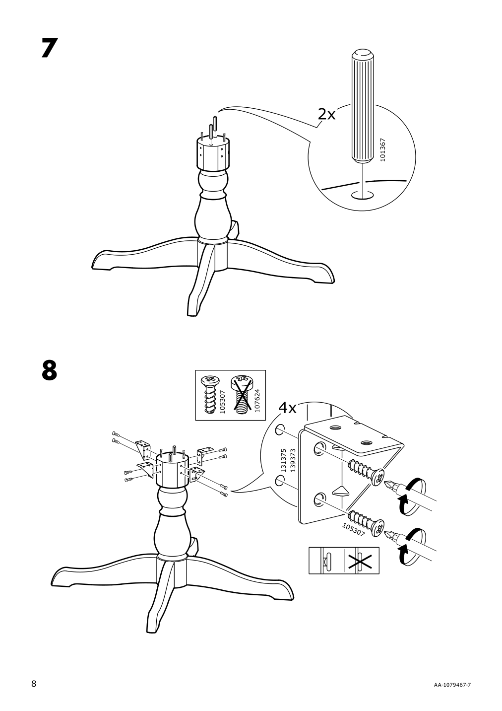 Assembly instructions for IKEA Ingatorp extendable table white | Page 8 - IKEA INGATORP / INGOLF table and 4 chairs 394.826.96