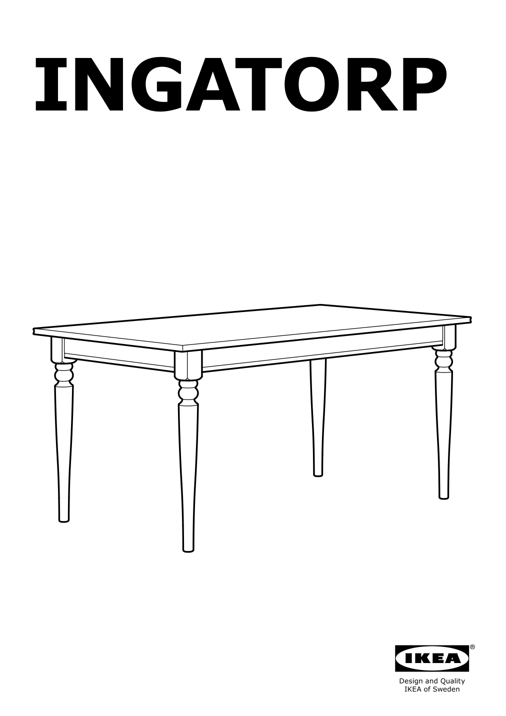 Assembly instructions for IKEA Ingatorp extendable table white | Page 1 - IKEA INGATORP / BERGMUND table and 4 chairs 694.082.09