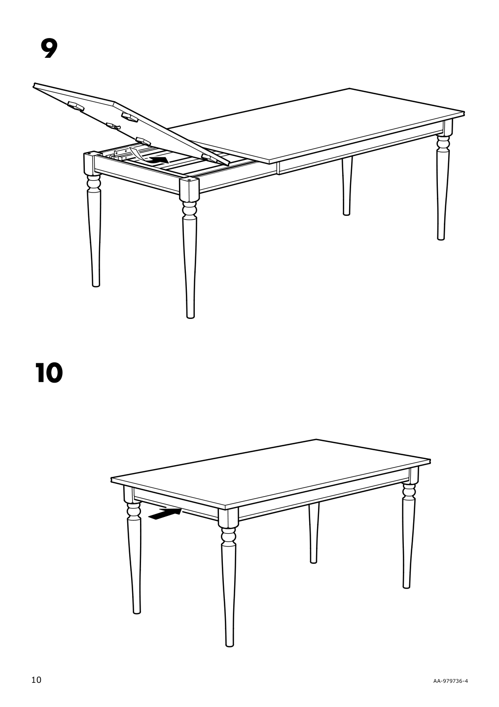 Assembly instructions for IKEA Ingatorp extendable table black | Page 10 - IKEA INGATORP / INGOLF table and 4 chairs 192.971.57