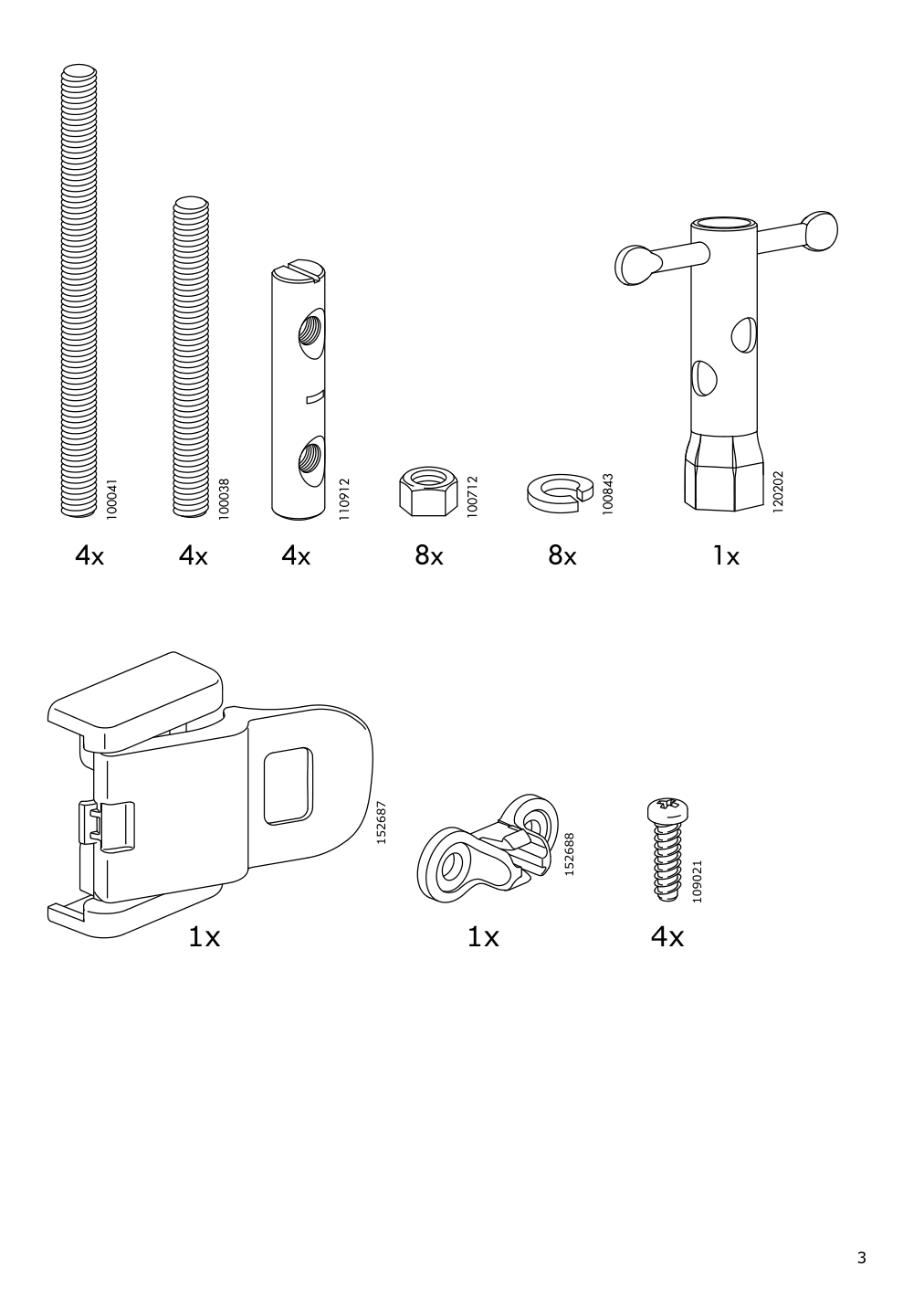 Assembly instructions for IKEA Ingatorp extendable table white | Page 3 - IKEA INGATORP / BERGMUND table and 4 chairs 495.747.23