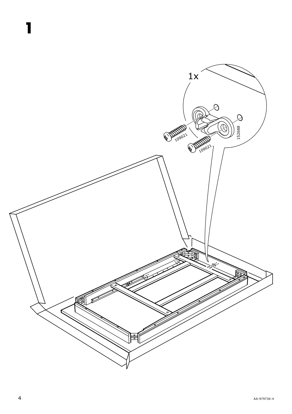 Assembly instructions for IKEA Ingatorp extendable table white | Page 4 - IKEA INGATORP / BERGMUND table and 4 chairs 794.080.20