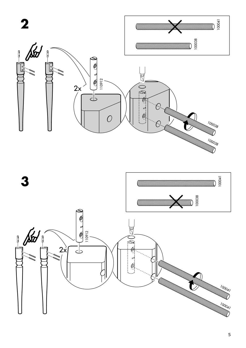 Assembly instructions for IKEA Ingatorp extendable table black | Page 5 - IKEA INGATORP / STEFAN table and 4 chairs 194.675.74