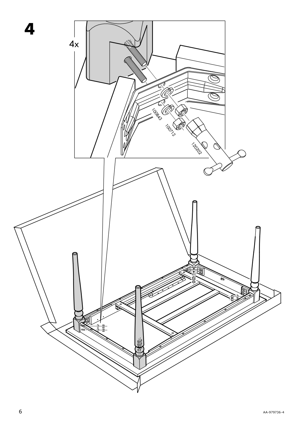 Assembly instructions for IKEA Ingatorp extendable table black | Page 6 - IKEA INGATORP / INGOLF table and 4 chairs 192.971.57