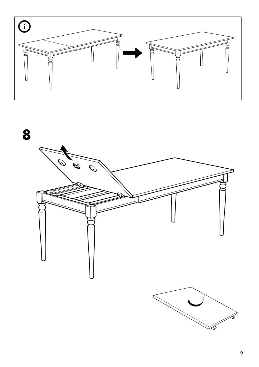 Assembly instructions for IKEA Ingatorp extendable table white | Page 9 - IKEA INGATORP / BERGMUND table and 4 chairs 694.082.09