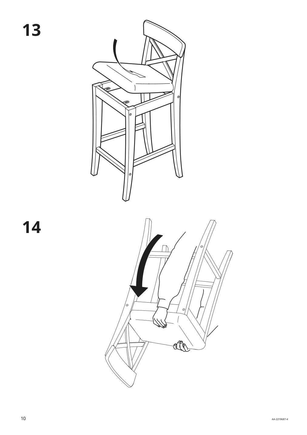 Assembly instructions for IKEA Ingolf bar stool with backrest brown black nolhaga gray beige | Page 10 - IKEA INGOLF bar stool with backrest 604.787.58