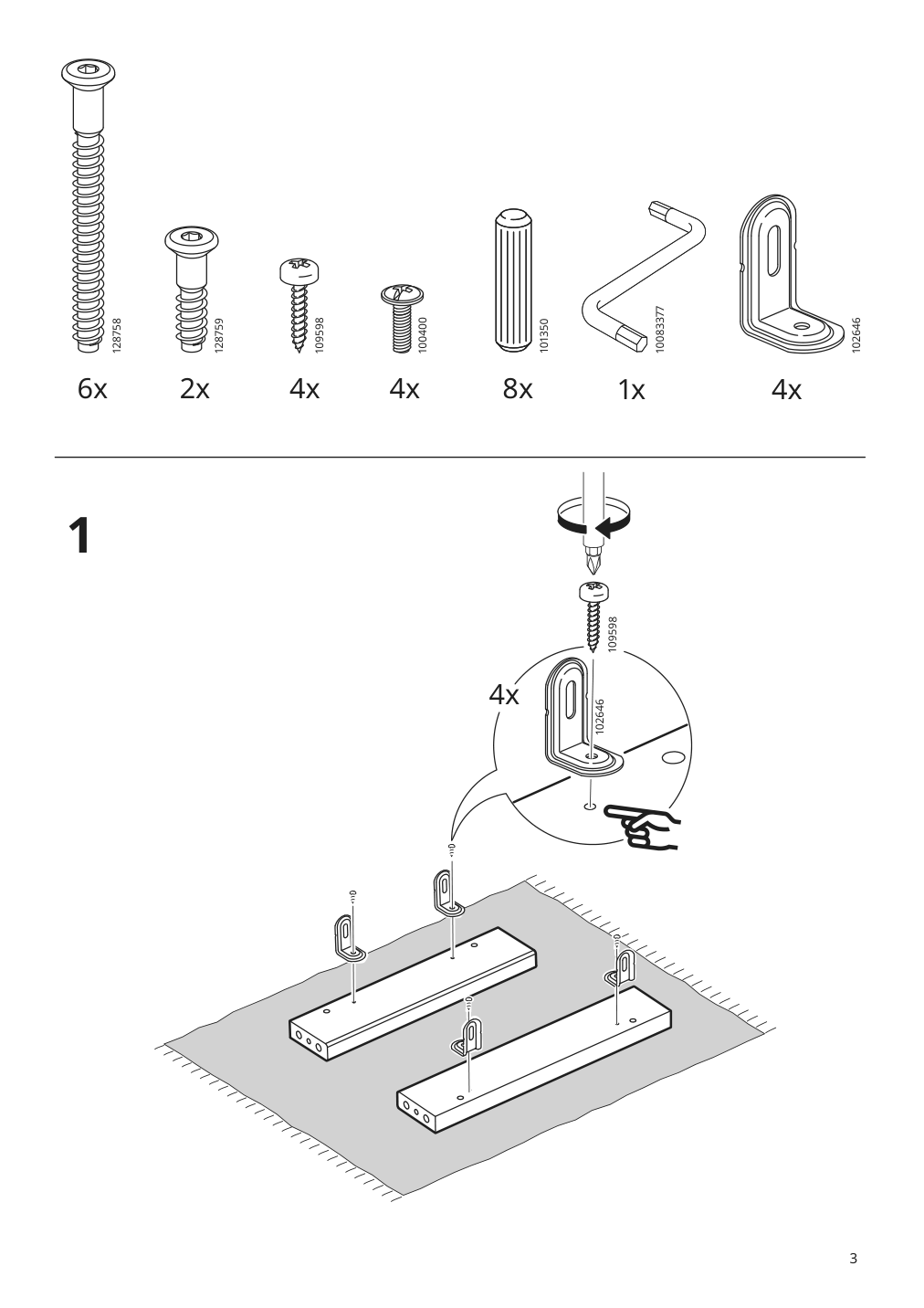 Assembly instructions for IKEA Ingolf bar stool with backrest brown black nolhaga gray beige | Page 3 - IKEA INGOLF bar stool with backrest 604.787.58