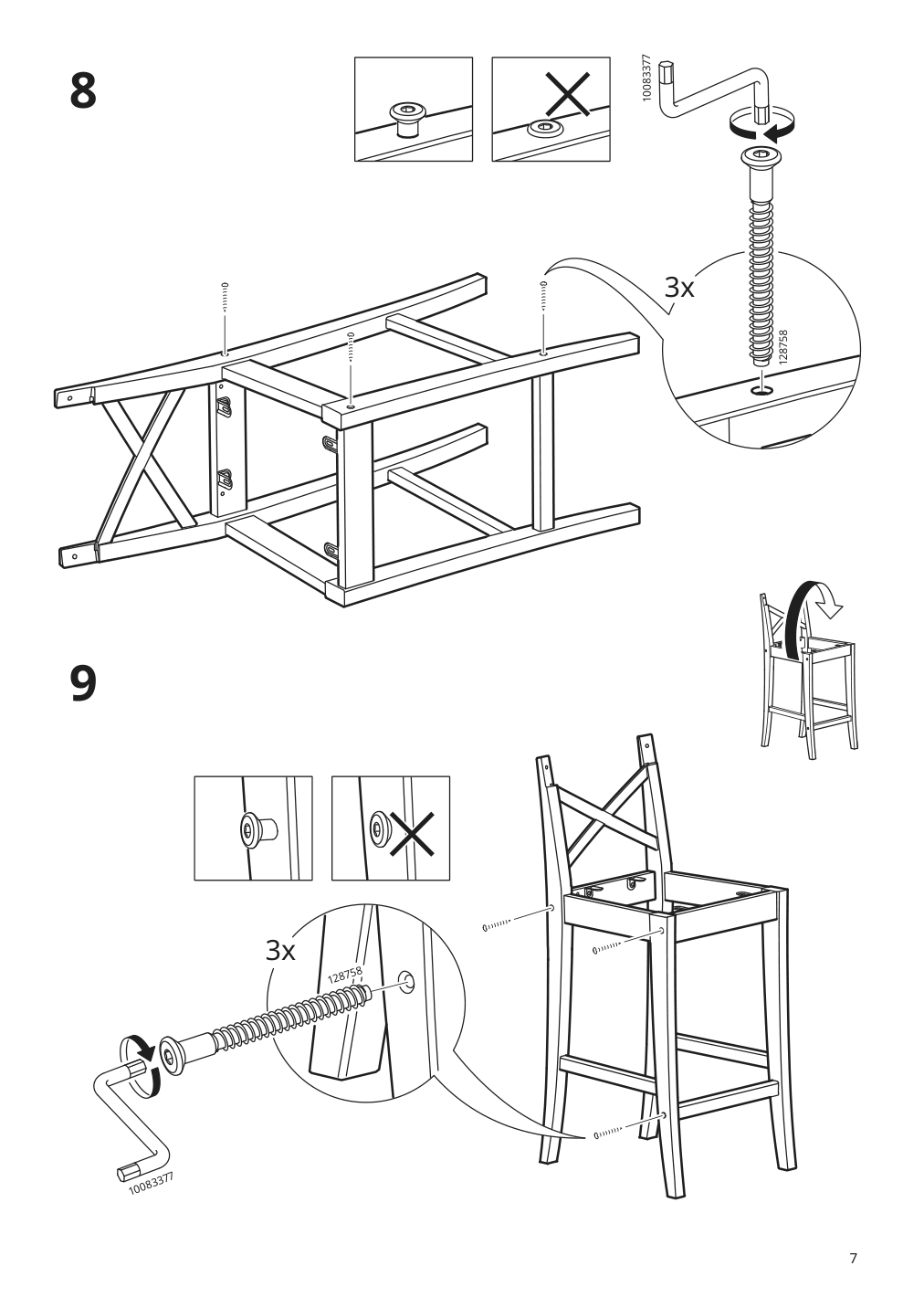 Assembly instructions for IKEA Ingolf bar stool with backrest brown black nolhaga gray beige | Page 7 - IKEA INGOLF bar stool with backrest 604.787.58