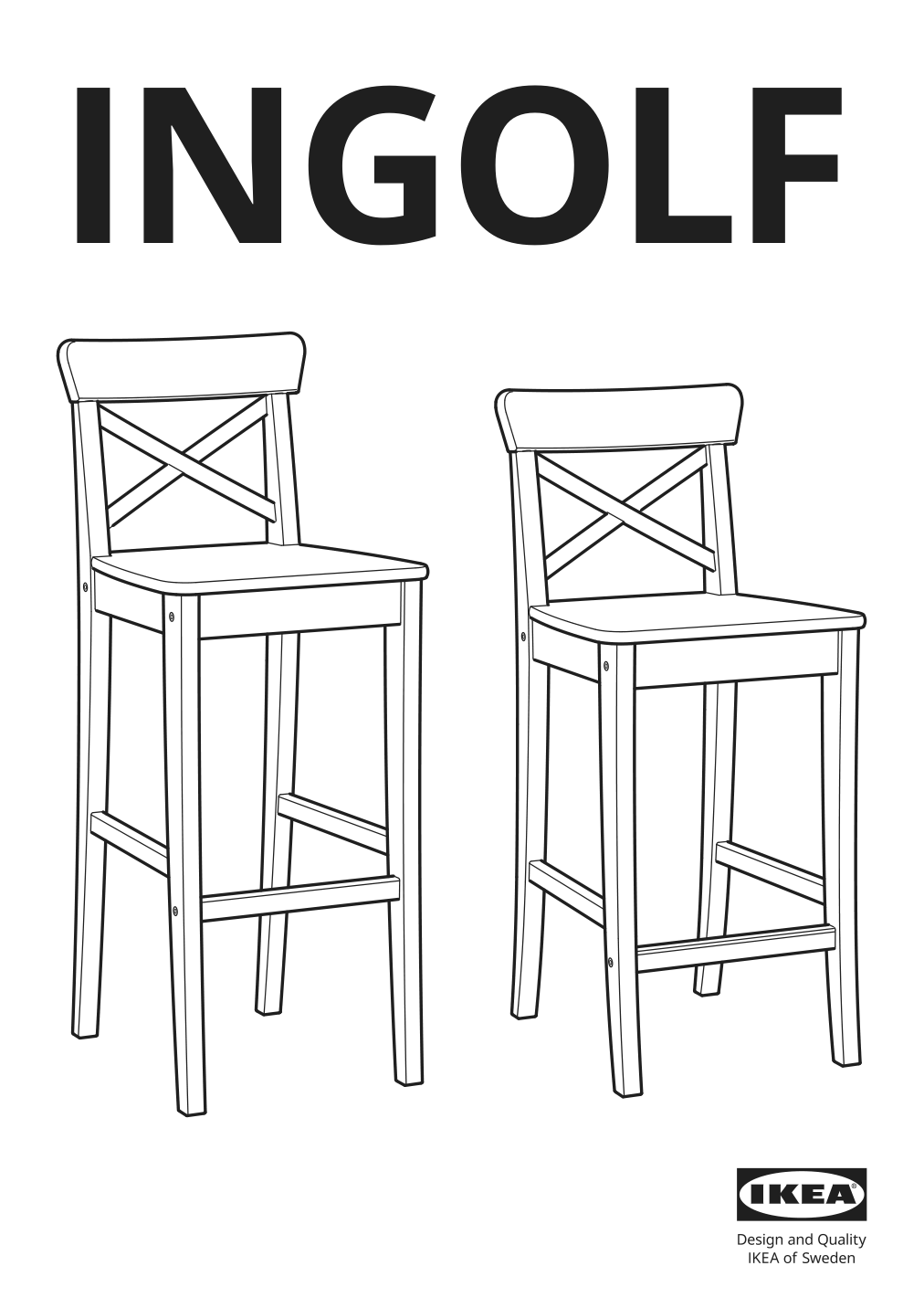 Assembly instructions for IKEA Ingolf bar stool with backrest brown black | Page 1 - IKEA INGOLF bar stool with backrest 902.485.15