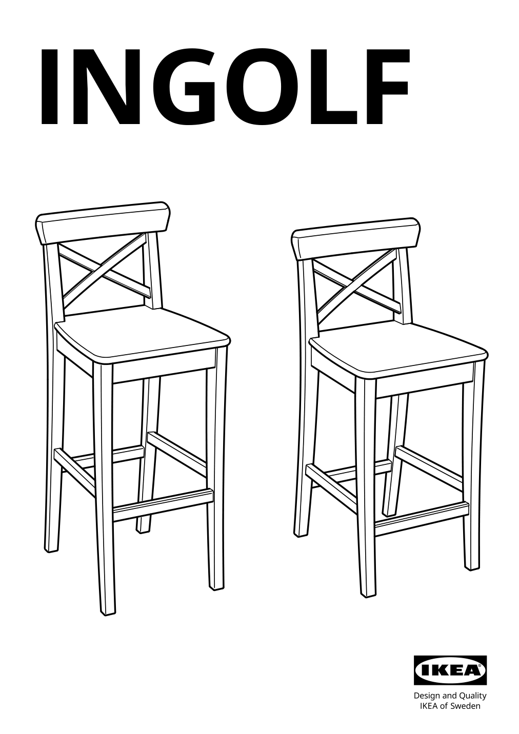 Assembly instructions for IKEA Ingolf bar stool with backrest white | Page 1 - IKEA INGOLF bar stool with backrest 101.226.47