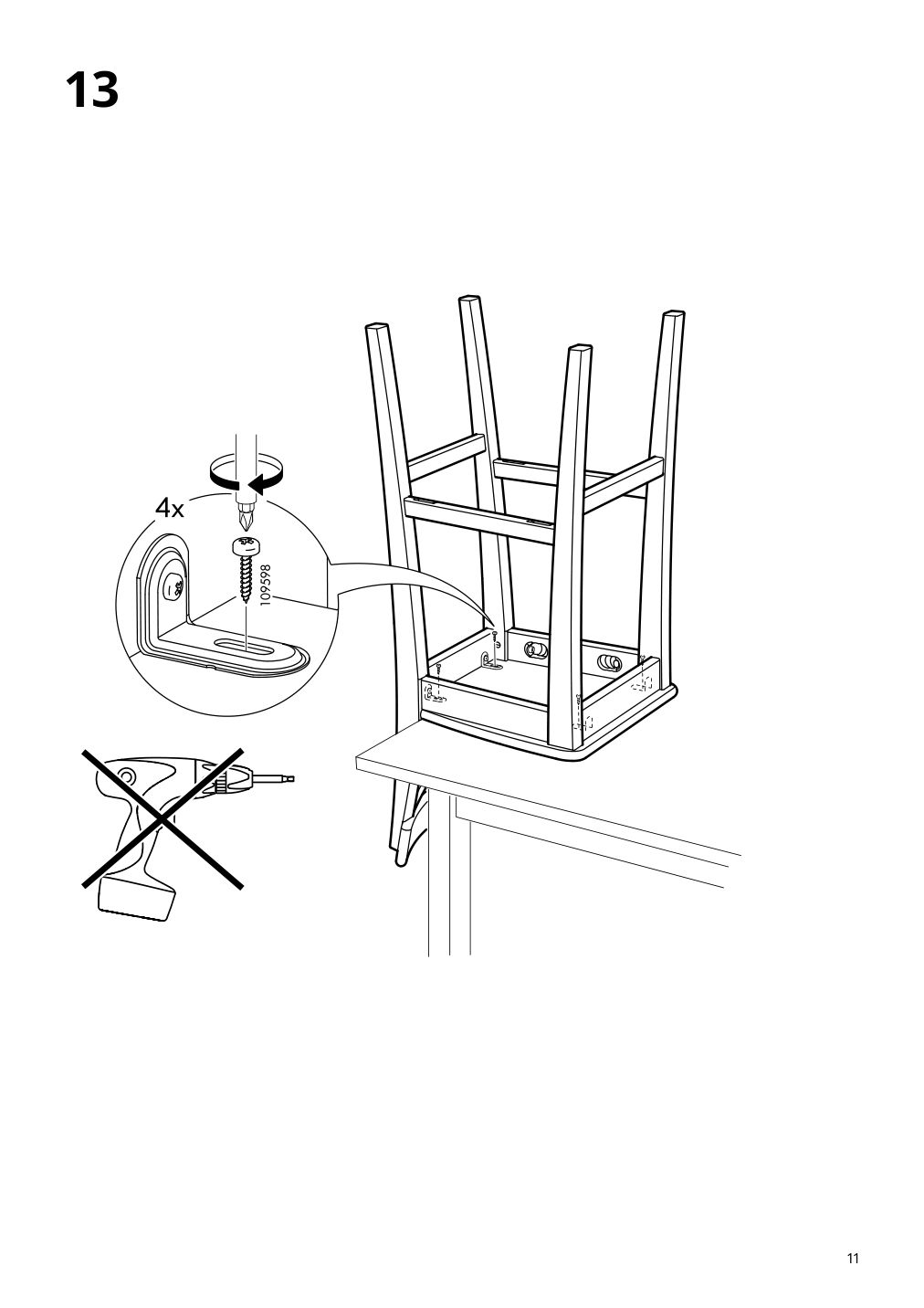 Assembly instructions for IKEA Ingolf bar stool with backrest white | Page 11 - IKEA INGOLF bar stool with backrest 101.226.47