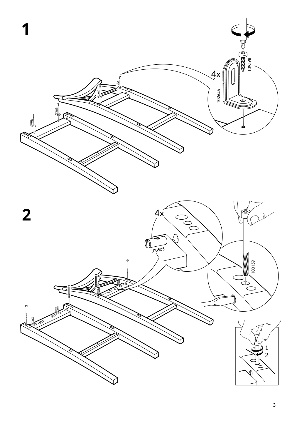 Assembly instructions for IKEA Ingolf bar stool with backrest white | Page 3 - IKEA INGOLF bar stool with backrest 101.226.47