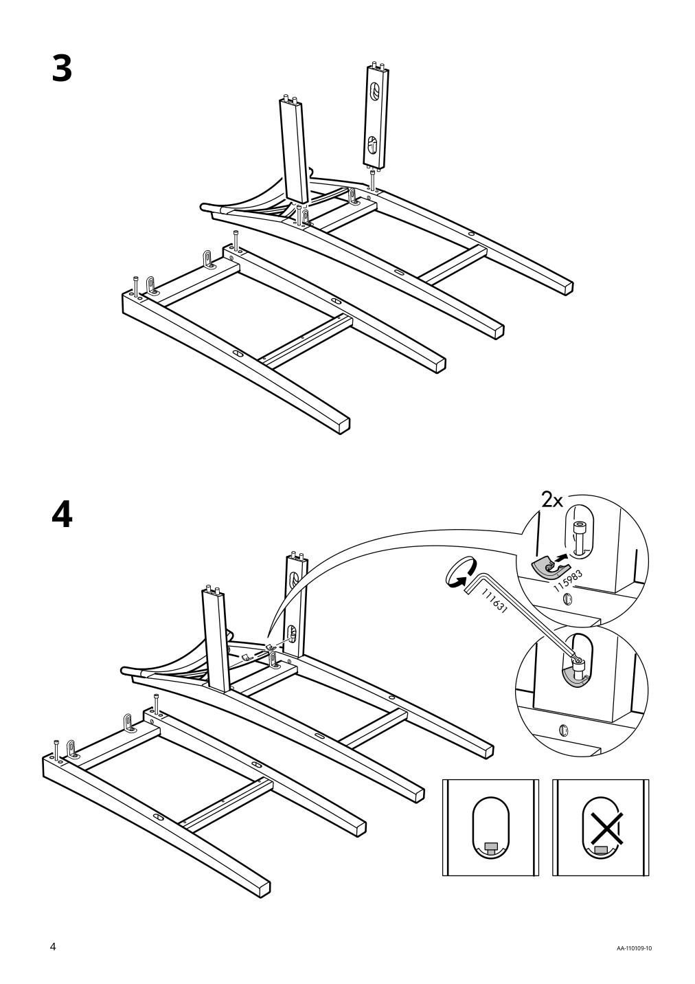 Assembly instructions for IKEA Ingolf bar stool with backrest white | Page 4 - IKEA INGOLF bar stool with backrest 101.226.47