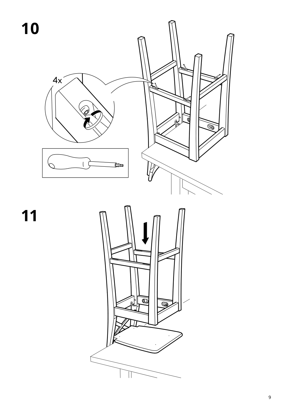 Assembly instructions for IKEA Ingolf bar stool with backrest white | Page 9 - IKEA INGOLF bar stool with backrest 101.226.47