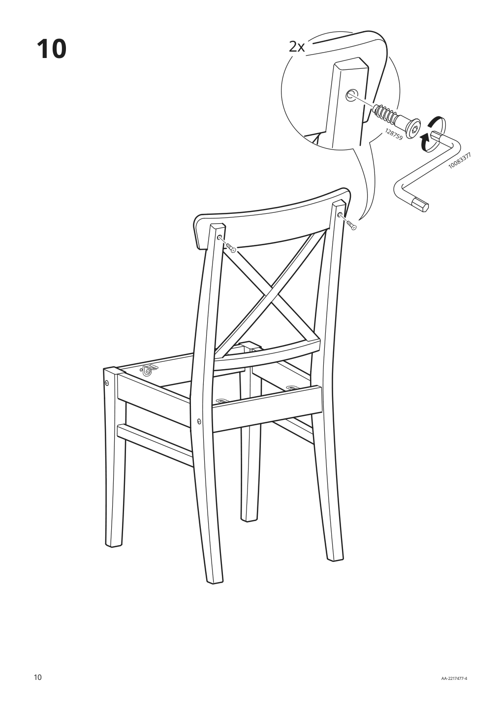 Assembly instructions for IKEA Ingolf chair brown black nolhaga gray beige | Page 10 - IKEA INGATORP / INGOLF table and 4 chairs 094.833.34