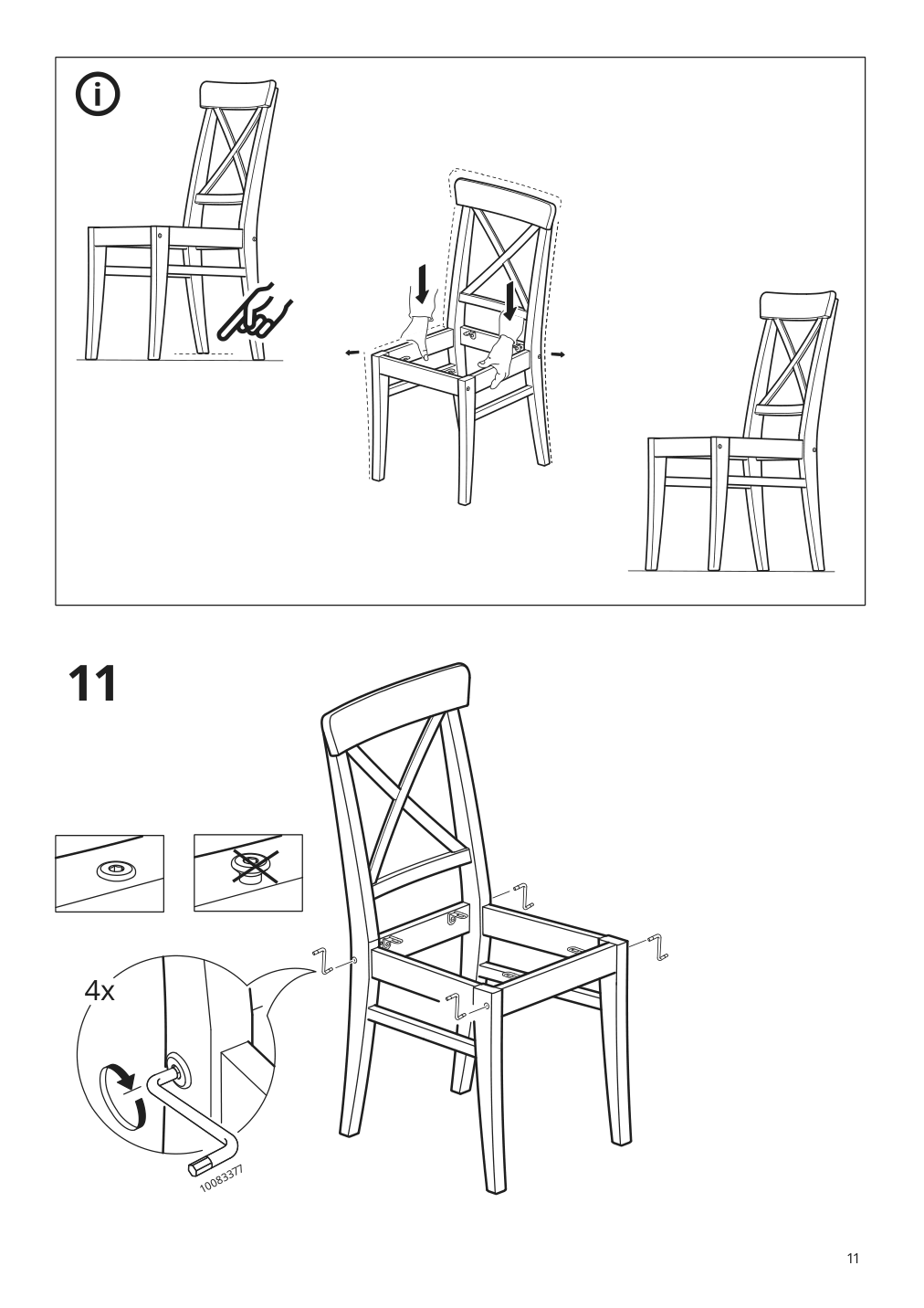 Assembly instructions for IKEA Ingolf chair brown black nolhaga gray beige | Page 11 - IKEA INGATORP / INGOLF table and 4 chairs 094.833.34