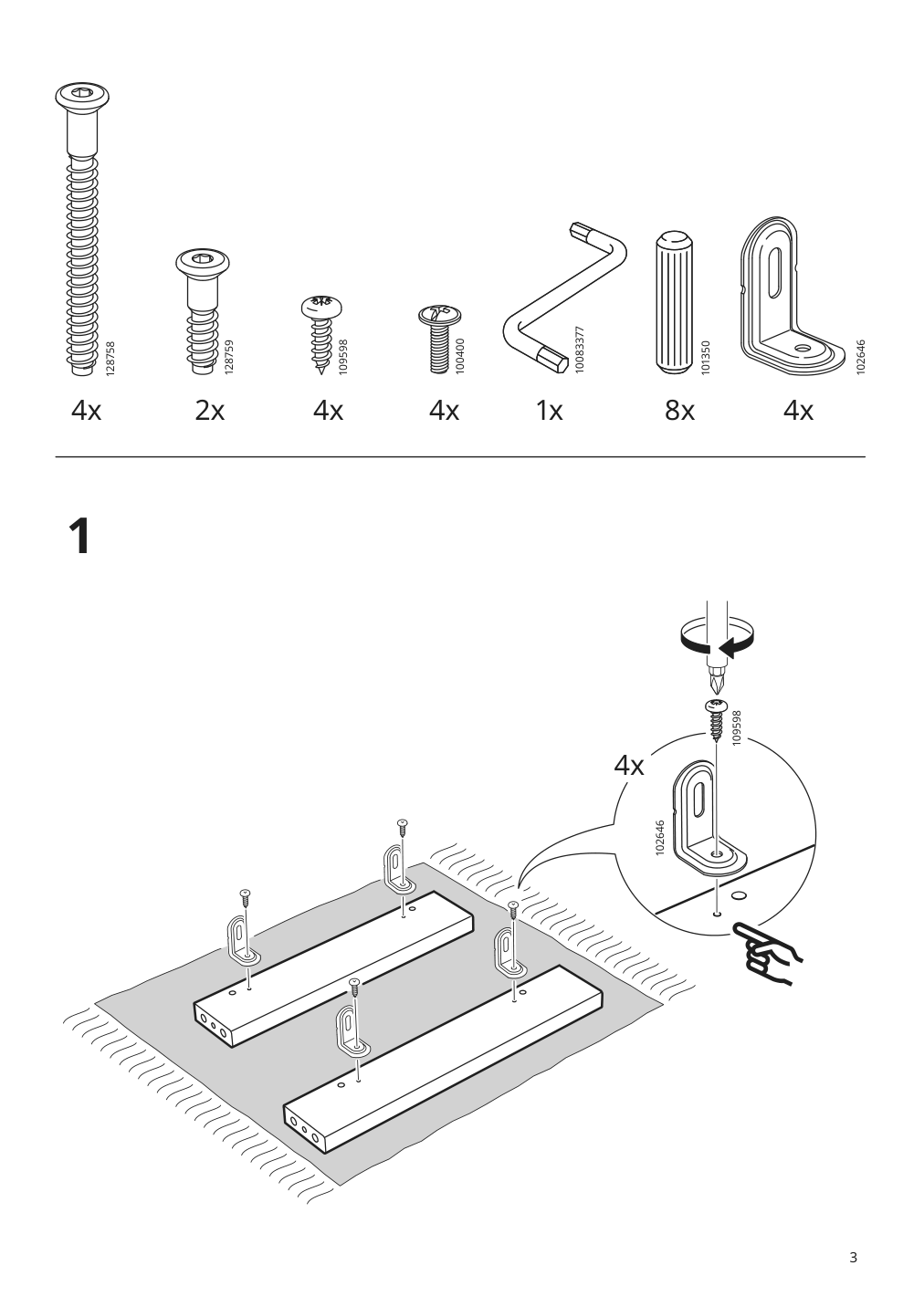 Assembly instructions for IKEA Ingolf chair brown black nolhaga gray beige | Page 3 - IKEA INGATORP / INGOLF table and 4 chairs 094.833.34