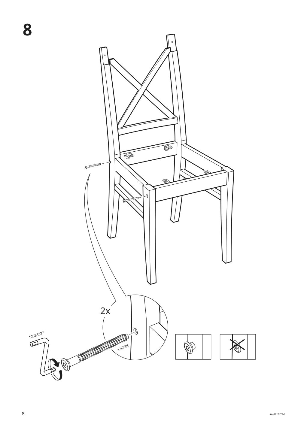 Assembly instructions for IKEA Ingolf chair brown black nolhaga gray beige | Page 8 - IKEA INGATORP / INGOLF table and 4 chairs 094.833.34