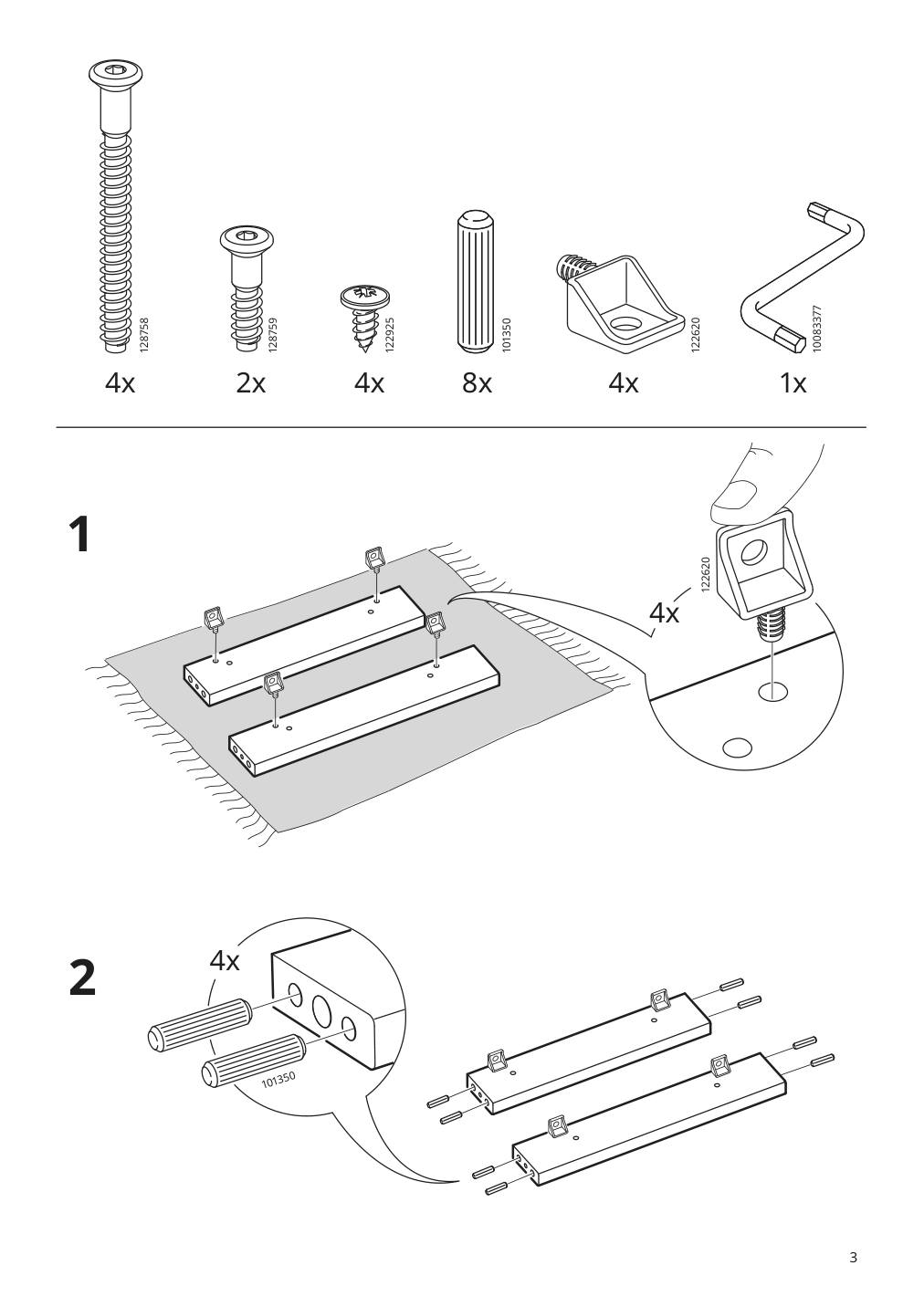 Assembly instructions for IKEA Ingolf chair brown black | Page 3 - IKEA DANDERYD / INGOLF table and 4 chairs 095.442.81