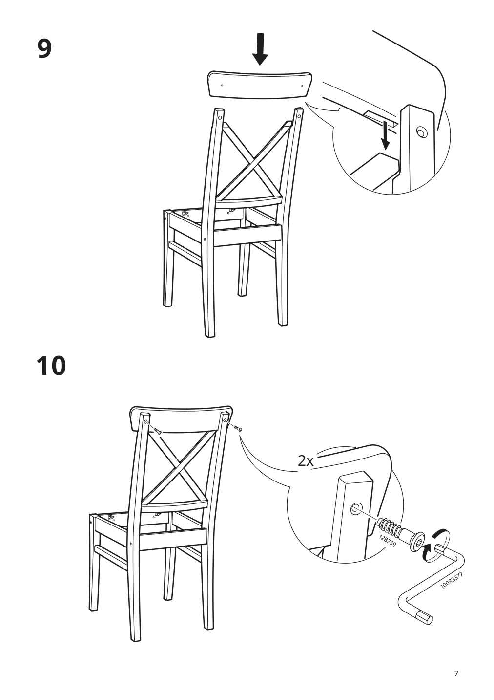 Assembly instructions for IKEA Ingolf chair brown black | Page 7 - IKEA SKOGSTA / INGOLF table and 6 chairs 094.826.93