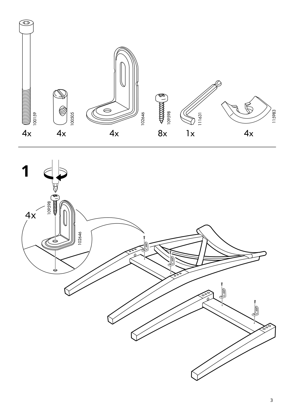 Assembly instructions for IKEA Ingolf chair white | Page 3 - IKEA INGOLF chair 193.998.20