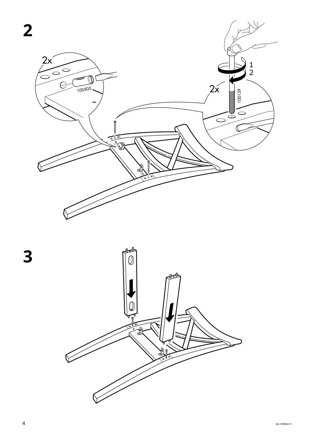 Assembly instructions for IKEA Ingolf chair white | Page 4 - IKEA INGOLF chair 193.998.20