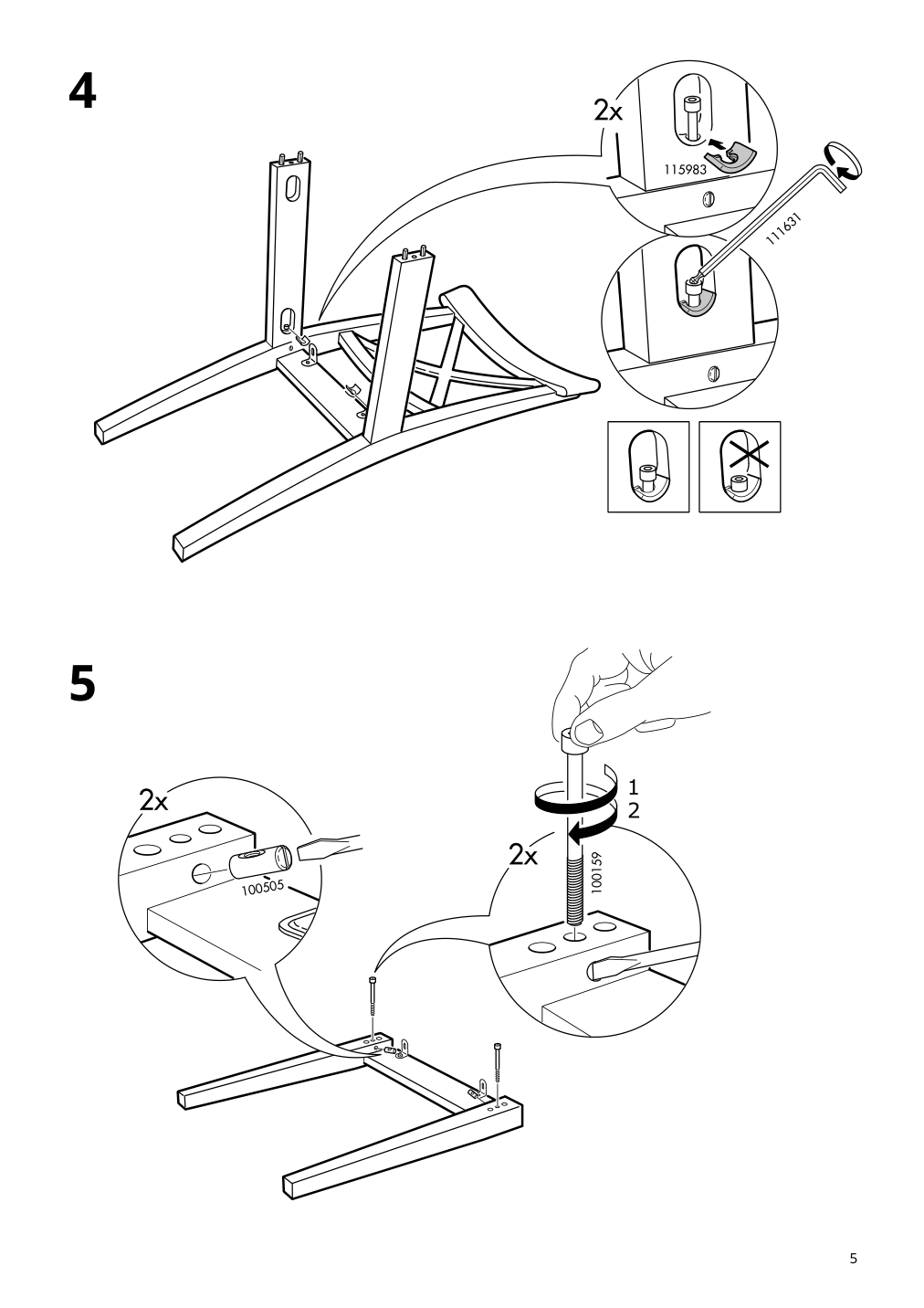 Assembly instructions for IKEA Ingolf chair white | Page 5 - IKEA INGOLF chair 193.998.20