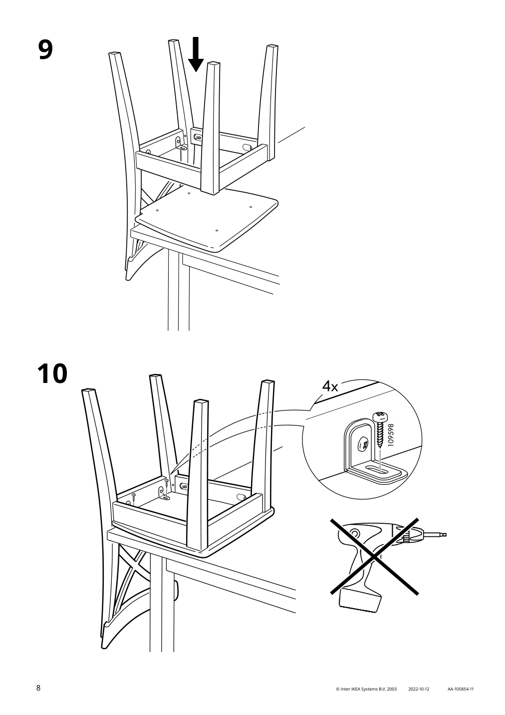 Assembly instructions for IKEA Ingolf chair white | Page 8 - IKEA INGOLF chair 193.998.20