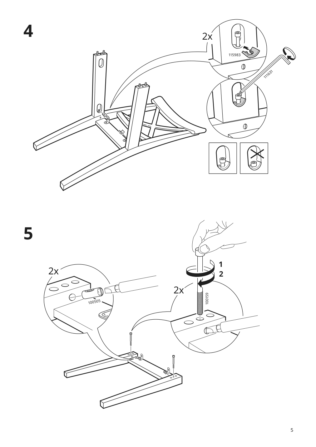 Assembly instructions for IKEA Ingolf chair white hallarp beige | Page 5 - IKEA INGATORP / INGOLF table and 4 chairs 394.826.96