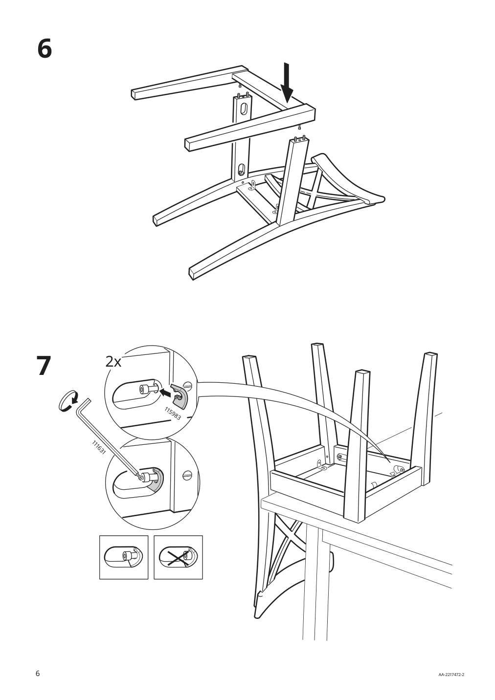 Assembly instructions for IKEA Ingolf chair white hallarp beige | Page 6 - IKEA INGATORP / INGOLF table and 4 chairs 394.826.96