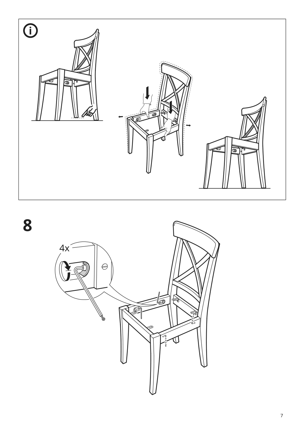 Assembly instructions for IKEA Ingolf chair white hallarp beige | Page 7 - IKEA INGATORP / INGOLF table and 4 chairs 394.826.96