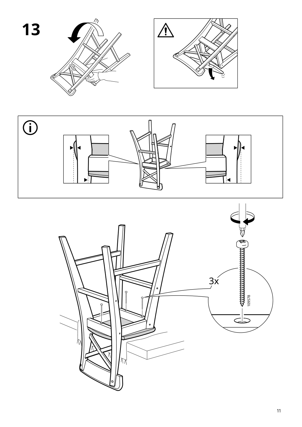 Assembly instructions for IKEA Ingolf junior chair antique stain | Page 11 - IKEA INGOLF junior chair 603.538.38