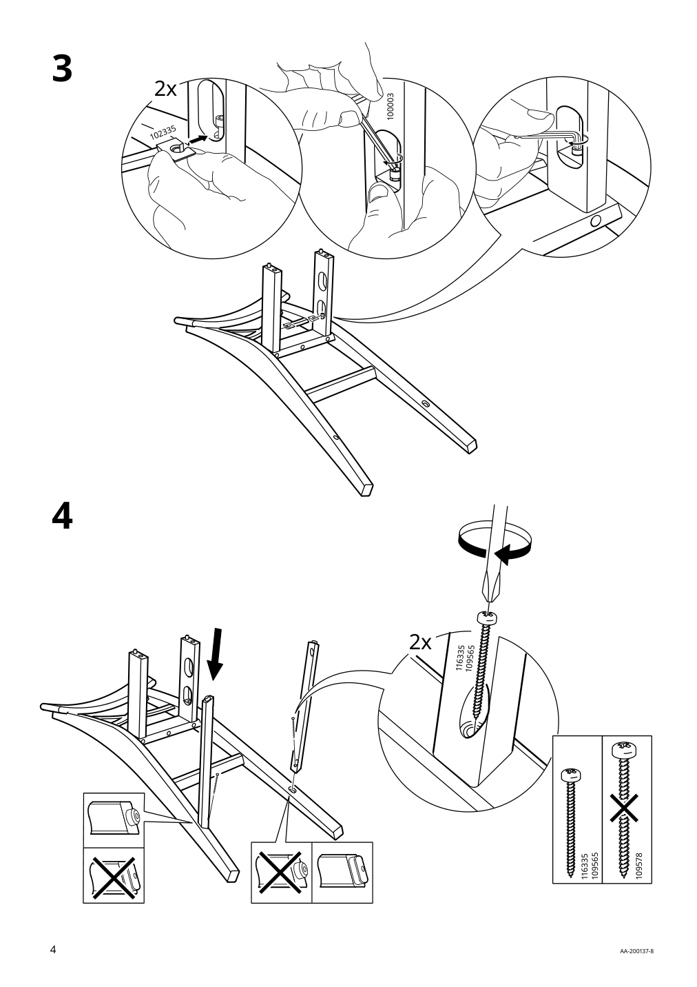 Assembly instructions for IKEA Ingolf junior chair white | Page 4 - IKEA INGOLF junior chair 901.464.56