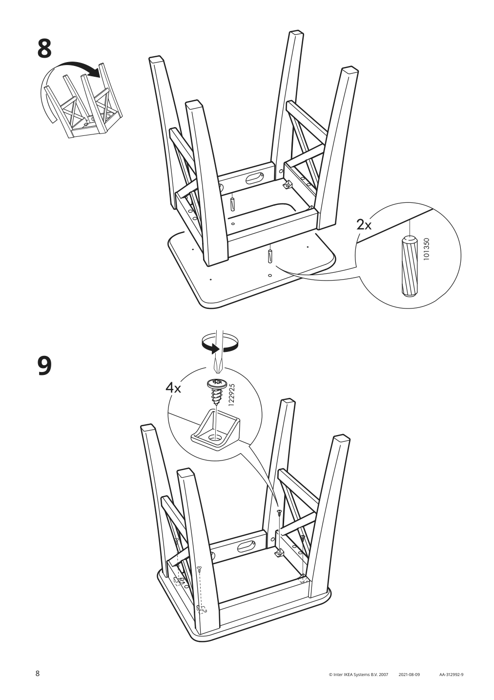 Assembly instructions for IKEA Ingolf stool white | Page 8 - IKEA INGOLF stool 001.522.82