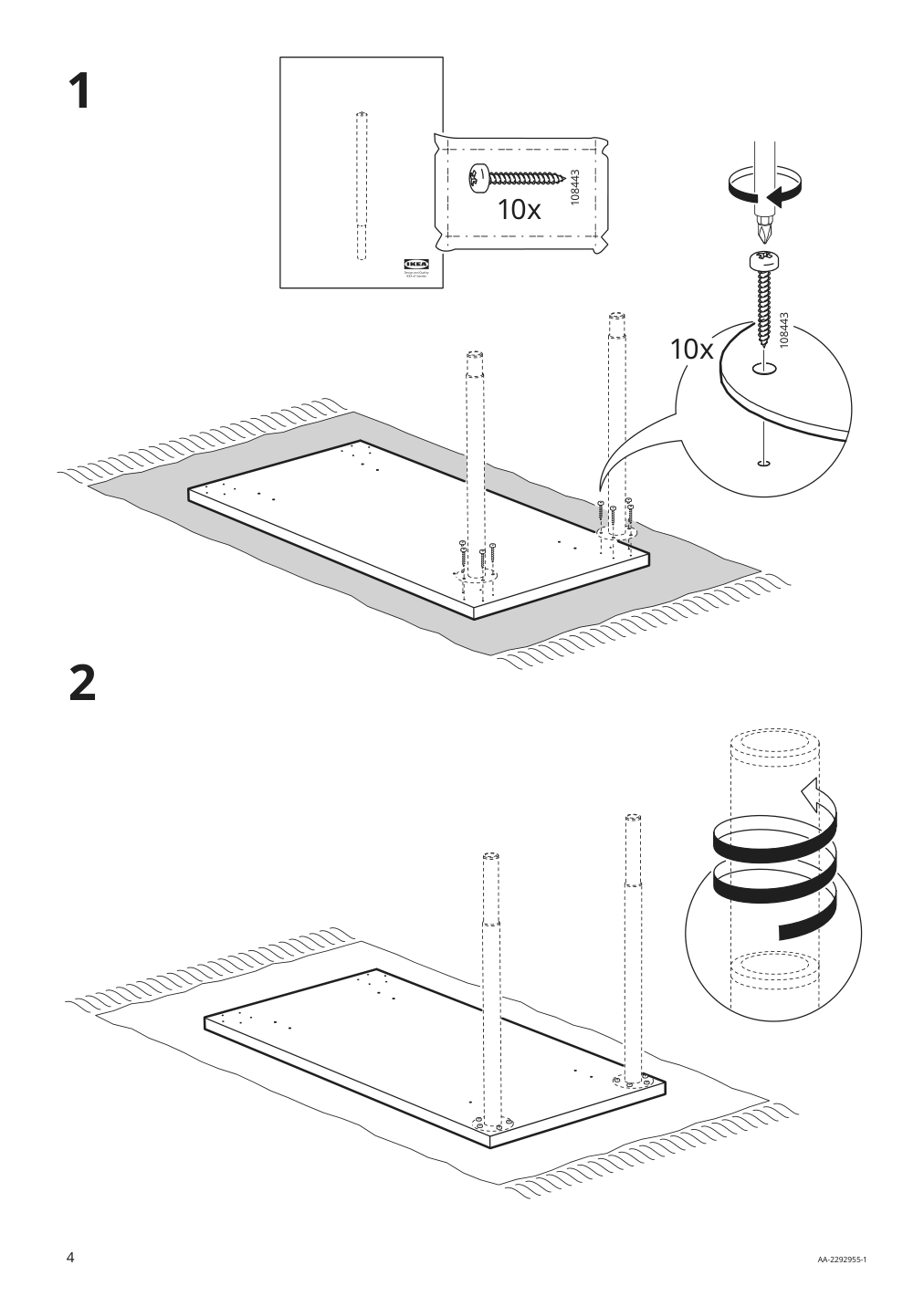 Assembly instructions for IKEA Inlaegg connection hardware | Page 4 - IKEA KALLAX / LAGKAPTEN workstation 294.816.59