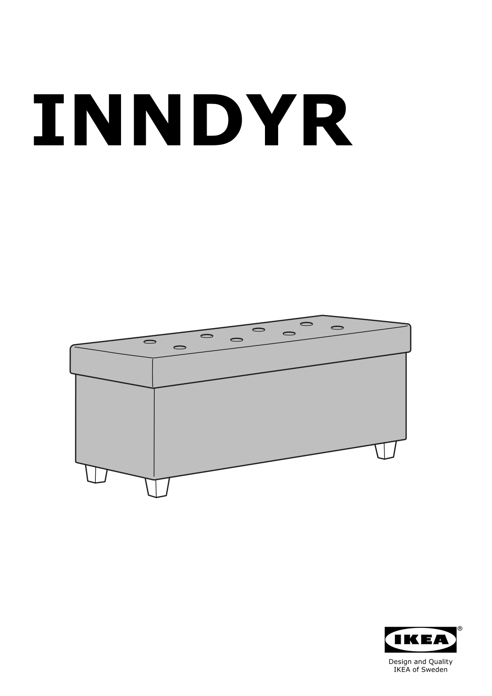 Assembly instructions for IKEA Inndyr storage bench nordvalla beige black | Page 1 - IKEA INNDYR storage bench 604.612.15